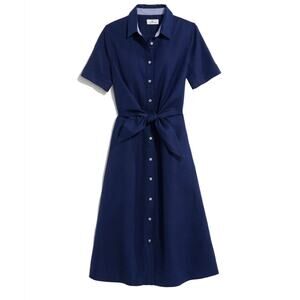 NWT Vineyard Vines WOMENS WESTERLY TIE-FRONT LINEN DRESS Plus 24 Navy Blue